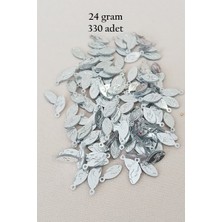 Royaleks Group Oya Abiye Bileklik Kolye Pleksi Metalik Plastik Pul Gümüş Renk 24 Gram 330 Adet - BNC575