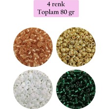 Royaleks Group Dökme Cam Kum Boncuk (8/0) 3 mm - 4 Renk - Toplam 80 Gram - BNC416