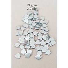Royaleks Group Oya Abiye Bileklik Kolye Pleksi Metalik Plastik Pul Gümüş Renk 24 Gram 210 Adet - BNC590