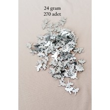 Royaleks Group Oya Abiye Bileklik Kolye Pleksi Metalik Plastik Pul Gümüş Renk 24 Gram 270 Adet - BNC563