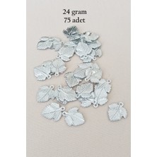Royaleks Group Oya Abiye Bileklik Kolye Pleksi Metalik Plastik Pul Gümüş Renk 24 Gram 75 Adet - BNC582