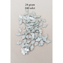 Royaleks Group Oya Abiye Bileklik Kolye Pleksi Metalik Plastik Pul Gümüş Renk 24 Gram 240 Adet - BNC586