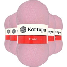 Royaleks Group 5 Adet Kristal Çift Katlı El Örgü Lif Ipi Bebe Pembe K788