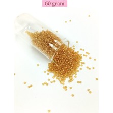 Royaleks Group Dökme Cam Kum Boncuk (11/0) 2 mm - 60 Gram -  Şeffaf Altın - BNC062