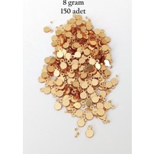 Royaleks Group Oya Abiye Bileklik Kolye Pleksi Metalik Plastik Pul Altın Renk 8 Gram 150 Adet - BNC497