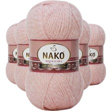 Royaleks Group 5 Adet Angora Lüks El Örgü Ipi Powder 21356
