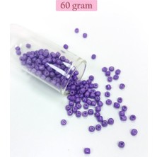 Royaleks Group Dökme Cam Kum Boncuk Büyük Boy (6/0) 4 mm - 60 Gram - Mor - BNC116