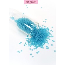 Royaleks Group Dökme Cam Kum Boncuk (11/0) 2 mm - 20 Gram -  Şeffaf Camgöbeği - BNC023