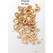 Royaleks Group Oya Abiye Bileklik Kolye Pleksi Metalik Plastik Pul Altın Renk 24 Gram 90 Adet - BNC556