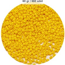 Royaleks Group Sarı Renk 4 mm Yaklaşık 660 Adet / 60 Gram Cam Boncuk Oya Yazma Bileklik ve Kolye