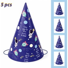 BeySüS 5 Li Astronot Happy Birthday Parti Şapkası