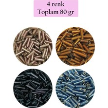 Royaleks Group Uzun Boru Kesme Boncuk Çap 2mm Uzunluk 10 mm - 4 Renk - Toplam 80 Gram - BNC426