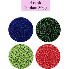 Royaleks Group Dökme Cam Kum Boncuk (11/0) 2 mm - 4 Renk - Toplam 80 Gram -  BNC399