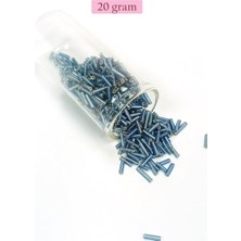 Royaleks Group Uzun Boru Kesme Boncuk Çap 2mm Uzunluk 10 mm - 20 Gram - Camgöbeği Mavi - BNC228