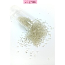 Royaleks Group Dökme Cam Kum Boncuk (11/0) 2 mm - 20 Gram -  Şeffaf Beyaz - BNC018