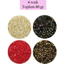 Royaleks Group Kesme Cam Boncuk 2mm - 4 Renk - Toplam 80 Gram - BNC444