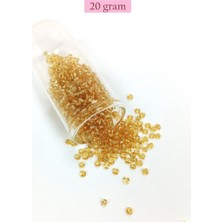 Royaleks Group Dökme Cam Kum Boncuk (8/0) 3 mm - 20 Gram - Şeffaf Koyu Sarı - BNC176