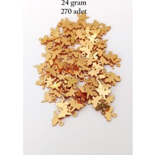 Royaleks Group Oya Abiye Bileklik Kolye Pleksi Metalik Plastik Pul Altın Renk 24 Gram 270 Adet - BNC555