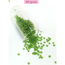 Royaleks Group Dökme Cam Kum Boncuk (8/0) 3 mm - 60 Gram - Şeffaf Çimen Yeşili - BNC195