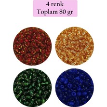 Royaleks Group Dökme Cam Kum Boncuk (8/0) 3 mm - 4 Renk - Toplam 80 Gram - BNC424
