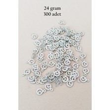 Royaleks Group Oya Abiye Bileklik Kolye Pleksi Metalik Plastik Pul Gümüş Renk 24 Gram 300 Adet - BNC576