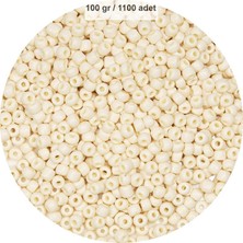 Royaleks Group Beyaz Renk 4 mm Yaklaşık 1100 Adet / 100 Gram Cam Boncuk Oya Yazma Bileklik ve Kolye