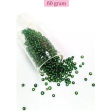 Royaleks Group Dökme Cam Kum Boncuk (8/0) 3 mm - 60 Gram - Şeffaf Asker Yeşili - BNC218