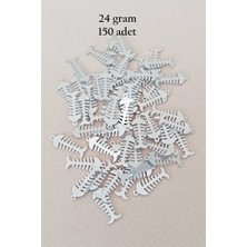 Royaleks Group Oya Abiye Bileklik Kolye Pleksi Metalik Plastik Pul Gümüş Renk 24 Gram 150 Adet - BNC589