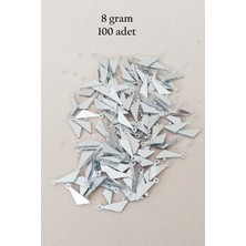 Royaleks Group Oya Abiye Bileklik Kolye Pleksi Metalik Plastik Pul Gümüş Renk 8 Gram 100 Adet - BNC533