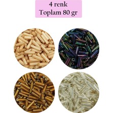Royaleks Group Uzun Boru Kesme Boncuk Çap 2mm Uzunluk 10 mm - 4 Renk - Toplam 80 Gram - BNC427