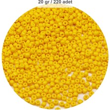 Royaleks Group Sarı Renk 4 mm Yaklaşık 220 Adet/20 Gram Cam Boncuk Oya Yazma Bileklik ve Kolye