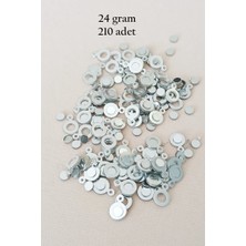 Royaleks Group Oya Abiye Bileklik Kolye Pleksi Metalik Plastik Pul Gümüş Renk 24 Gram 210 Adet - BNC570