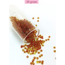 Royaleks Group Dökme Cam Kum Boncuk (8/0) 3 mm - 20 Gram - Şeffaf Sarı Kırmızı - BNC175