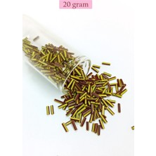 Royaleks Group Uzun Boru Kesme Boncuk Çap 2mm Uzunluk 10 mm - 20 Gram - Koyu Kırmızı Sarı - BNC258
