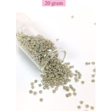 Royaleks Group Dökme Cam Kum Boncuk (8/0) 3 mm - 20 Gram - Parlak Gümüş - BNC147