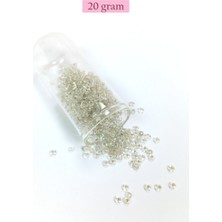 Royaleks Group Dökme Cam Kum Boncuk (8/0) 3 mm - 20 Gram - Şeffaf Beyaz - BNC156