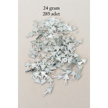 Royaleks Group Oya Abiye Bileklik Kolye Pleksi Metalik Plastik Pul Gümüş Renk 24 Gram 285 Adet - BNC565
