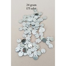 Royaleks Group Oya Abiye Bileklik Kolye Pleksi Metalik Plastik Pul Gümüş Renk 24 Gram 255 Adet - BNC583