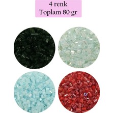 Royaleks Group Kesme Cam Boncuk 2mm - 4 Renk - Toplam 80 Gram - BNC439