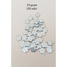 Royaleks Group Oya Abiye Bileklik Kolye Pleksi Metalik Plastik Pul Gümüş Renk 24 Gram 120 Adet - BNC584