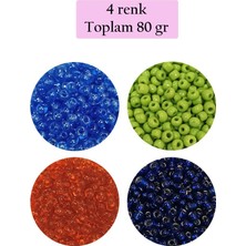 Royaleks Group Dökme Cam Kum Boncuk (8/0) 3 mm - 4 Renk - Toplam 80 Gram - BNC421