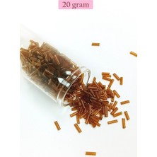 Royaleks Group Uzun Boru Kesme Boncuk Çap 2mm Uzunluk 10 mm - 20 Gram - Şeffaf Kahverengi - BNC246