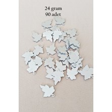 Royaleks Group Oya Abiye Bileklik Kolye Pleksi Metalik Plastik Pul Gümüş Renk 24 Gram 90 Adet - BNC592