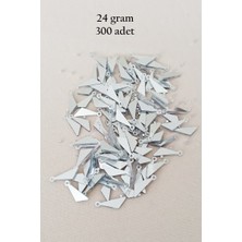 Royaleks Group Oya Abiye Bileklik Kolye Pleksi Metalik Plastik Pul Gümüş Renk 24 Gram 300 Adet - BNC593