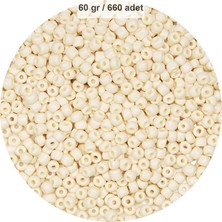 Royaleks Group Beyaz Renk 4 mm Yaklaşık 660 Adet / 60 Gram Cam Boncuk Oya Yazma Bileklik ve Kolye