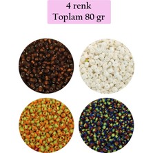 Royaleks Group Dökme Cam Kum Boncuk (11/0) 2 mm - 4 Renk - Toplam 80 Gram -  BNC406