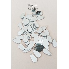 Royaleks Group Oya Abiye Bileklik Kolye Pleksi Metalik Plastik Pul Gümüş Renk 8 Gram 50 Adet - BNC531