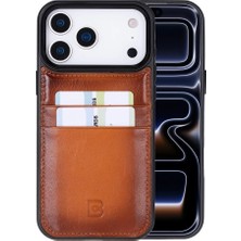 Bouletta iPhone 17 Pro Max Uyumlu Hakiki Deri Iç Yüzeyi Kadife Kartlıklı Kılıf