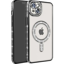 Flzdgnkr Newface Iphone 14 Kılıf Joke Simli Magneticsafe Kılıf - Siyah