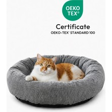 Yuyupo Premium Kedi ve Köpek Yatağı 55X55 Cm, Yıkanabilir, Kaydırmaz Tabanlı, Peluş Wellsoft Kumaş Yatak